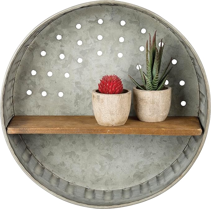 Primitives by Kathy 38024 Distressed Wall Shelf, Metal and Wood