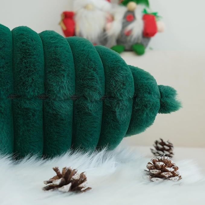 JOJUSIS Pack of 2 Faux Fur Plush Decorative Throw Pillow Covers Couch Cushion Case Soft Pillowcases (Dark Green, 20 x 20-Inch)
