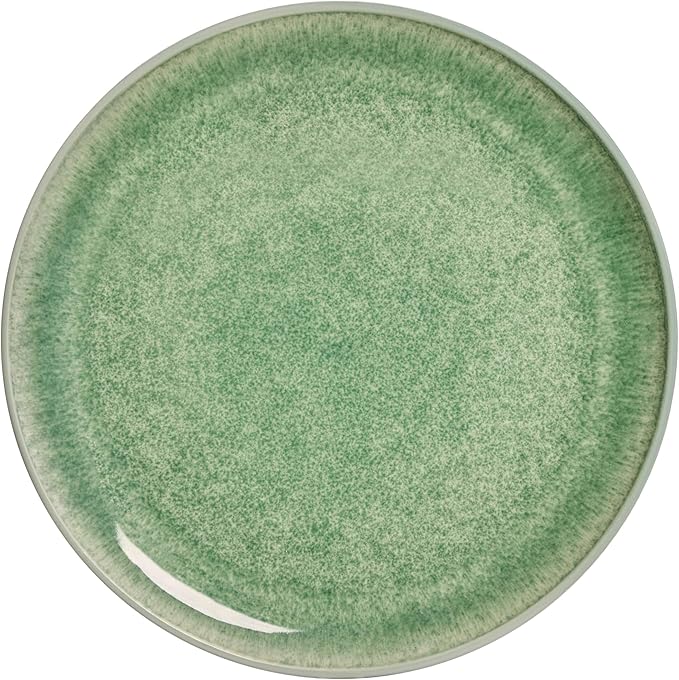 Sango Asher 12-Piece Stoneware Dinnerware Set – Service for 4, Modern Green with Reactive Glaze, Perfect for Everyday Dining & Entertainment, Microwave & Dishwasher Safe
