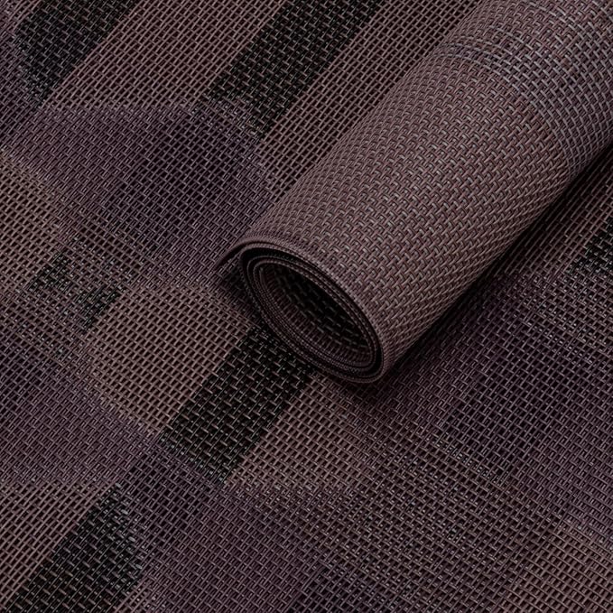 Winknowl Placemats Set of 4, Heat Resistant Stain Resistant Woven Vinyl Insulation Place mats, Durable Washable Elegant Table Mats for Kitchen Dining Table Decor (Geometric Purple)