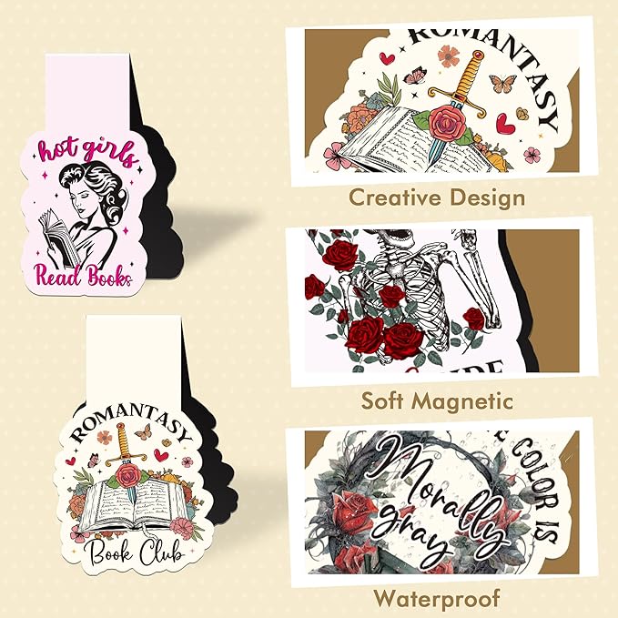 Dark Romance Magnetic Bookmarks: 8 Pcs Funny Magnet Book Page Markers for Reading, Spicy Fairytale Bookmark Clips, Gifts for Women Book Lovers Office School Supplies