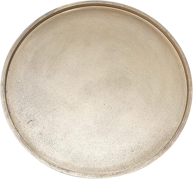 DN DECONATION Gold Tray, Large Decorative Trays for Coffee Table, Ottoman, Farmhouse Tray, Round Wooden Trays for Living Room Decor