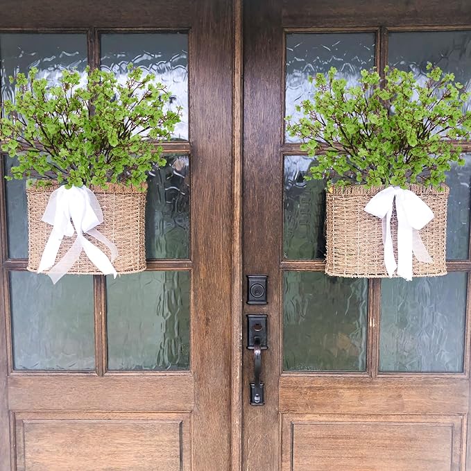 AILANDA Babys Breath Artificial Green Flowers Faux Gypsophila Bouquet St Patrick's Day Decorations Fake Silk Flowers for Home Wedding Party Kitchen Spring Floral Arrangement Table Centerpieces (6Pcs)