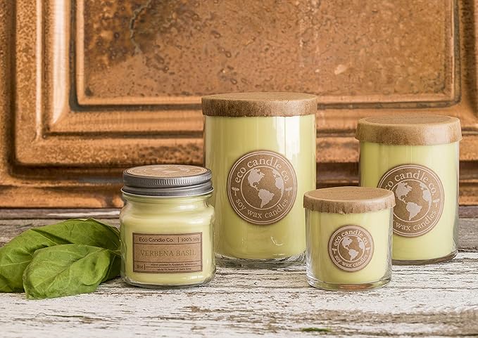 Eco Candle Co. Recycled Candle, Precious Woods, 18 oz. Double Wick - Scents of Smoked Wood, Nutmeg, Musk, & Ylang - 100% Soy Wax, No Lead, Kraft Paper Label & Lid, Hand Poured, Midwest Grown Soybeans