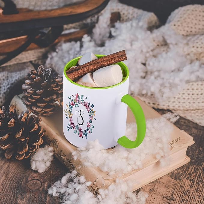 3dRose Mug, 11oz, Green/White