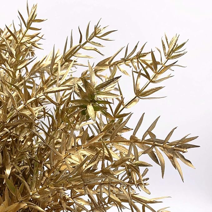 CATTREE Artificial Plants for Christmas, Faux Grass Shrubs Fake Sharp Leaves Gold 3 Pack, Simulation Leaf Bushes for Home Indoor Outdoor Garden Wedding Decoration Hall Table Planter Filler