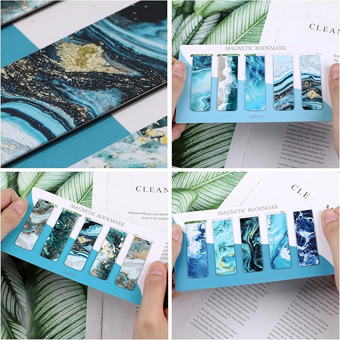 30 Pieces Bookmarks, Magnetic Bookmarks for Women, Men, Book Lovers, Page Markers for Students Teachers Reading (Multi Ocean)