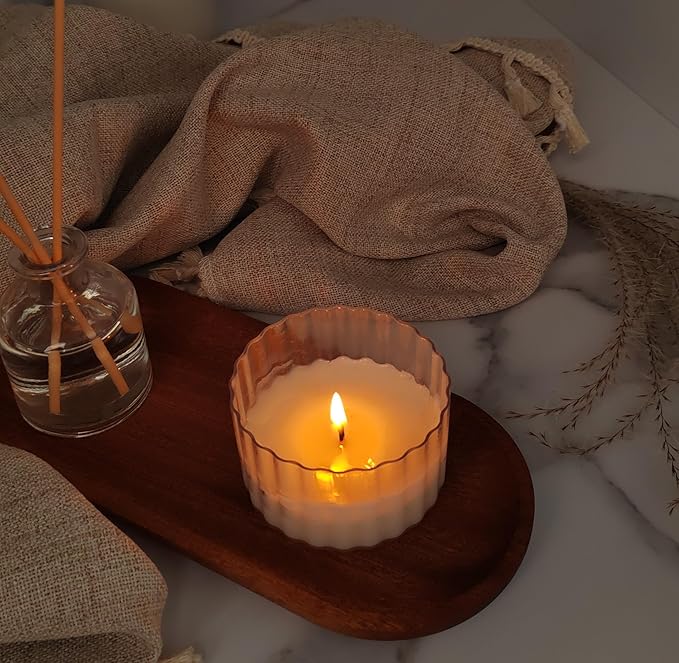 Scented Candle Set | Aroma Candle Collection: Versatile Decorative Candle Sets for Any Occasion (Scented Candle Set - Clear Ripple Cups - 6 pcs)