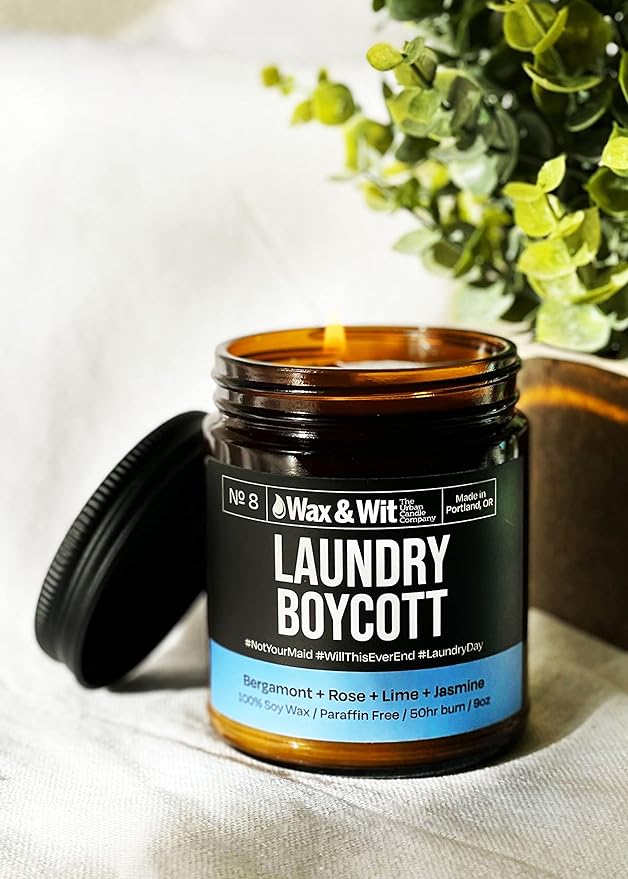 Wax & Wit Funny Soy Candle Gift for Women - Humorous, Aromatherapy Soy Wax Candle, Ideal for Housewarming, Coworker, Birthday – Bergamot, Rose, Lime, Jasmine - 9oz