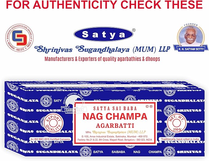 Satya Sai Baba Nag Champa Incense Sticks 250g (Worlds Largest Exported Incense)