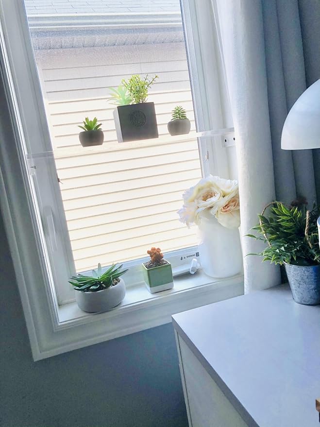 DistinctAndUnique Elegant and Sophisticated Floating Window Shelf (30", Single Shelf) - Crystal Clear Recessed Durable Strong Acrylic Trinket, Plants and Succulents Indoor Collection Display Stand