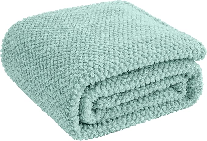 Sage Green 300GSM Fleece Throw Blanket for Couch Sofa Bed, 50x70 Soft Cozy Flannel Blankets, Lightweight Fuzzy Fluffy Throws for Women