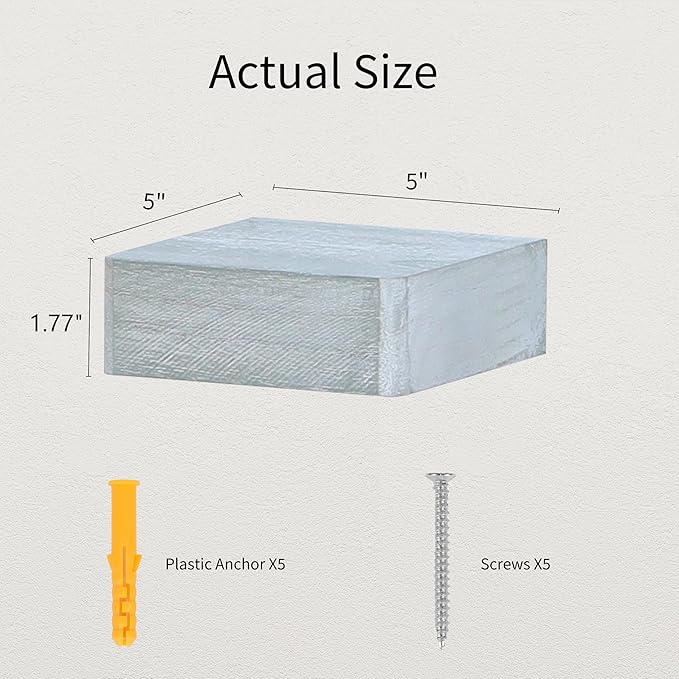 Small Floating Shelf for Wall,5 Inch Mini Wall Shelf,Display Plant Collectibles for Kitchen Bathroom Bedroom Living Room (Vintage Grey)