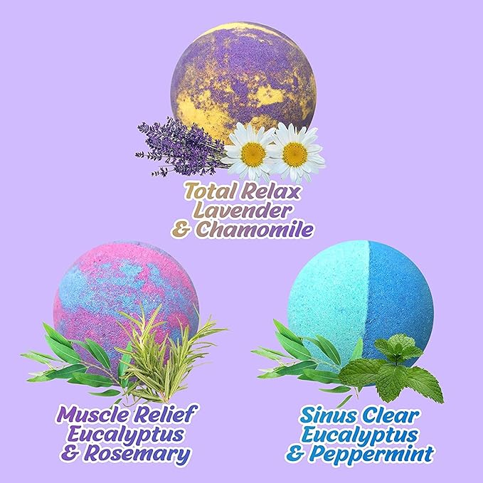 Aromatherapy Bath Bomb Set for Women & Men! Healing Essential Oil Bath Bombs Gift Box with 18 Large Natural Moisturizing Bath Fizzies Bulk Wrapped BathBomb Gift Set for Dry Skin