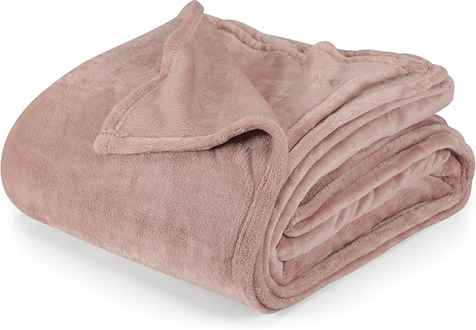 Utopia Bedding Rose Pink Fleece Blanket Full Size Lightweight Fuzzy Soft Anti-Static Microfiber Bed Blanket (90x84 Inch)