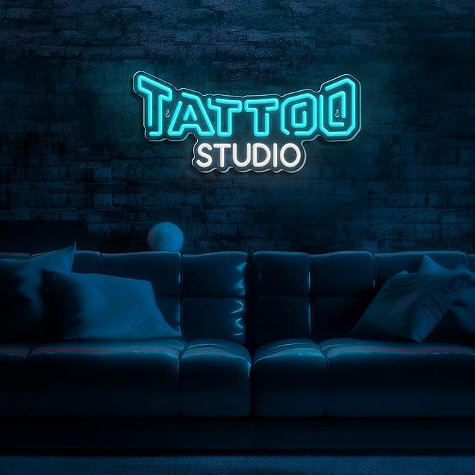 Tattoo Neon Sign Dimmable Tattoo Studio Neon Light for Tattoo Salon Studio Shop Business Logo Bedroom Beer Bar Pub Garage Man Cave Decor USB Powered Christmas Birthday Gift