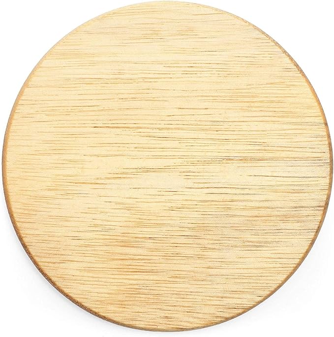 8 Pack Round Acacia Wood Coasters for Coffee Table - Wooden Coasters for Drinks, Dining Table, Bar (4 in)