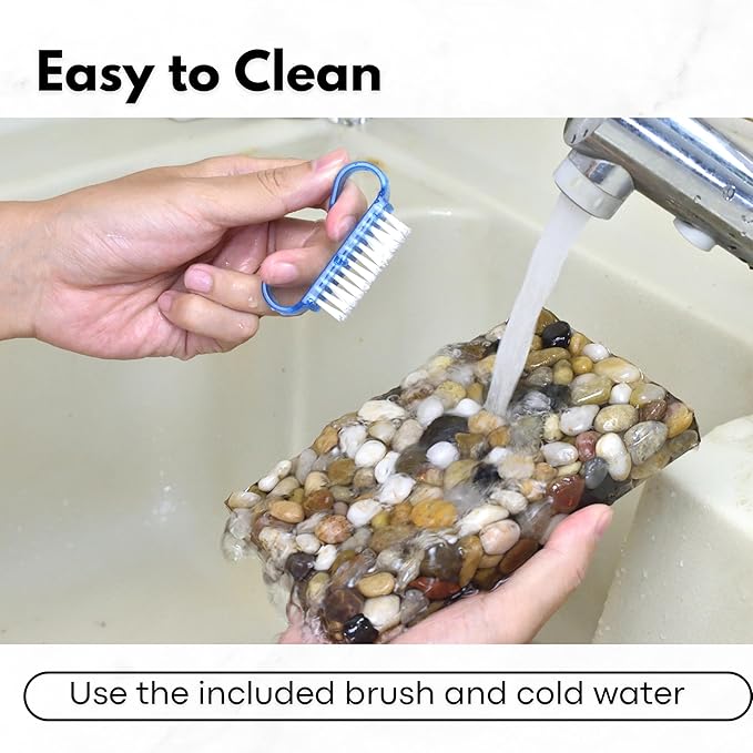 Handmade Stone Pebbles Soap Dish, Bar Soap Holder for Bathroom and Shower, Draining Rock Soap Dishes