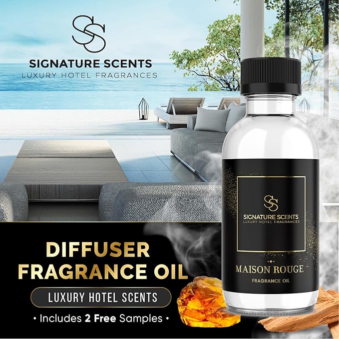 Luxury Hotel Diffuser Oil for Hotels and Homes - Aromatherapy Oils for use with an Essential Oil Diffuser at Home - Fragrance-Scent Diffuser Oil Blend (Maison Rouge) 4.05fl oz (120ml)