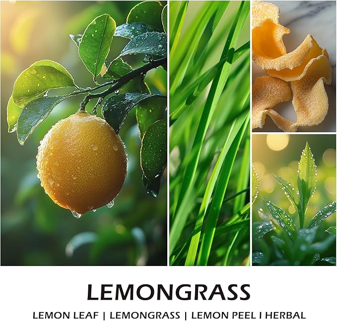 Lemongrass Scented Candles for Men, Outdoor Summer Gifts for Father Dad & Boyfriend, Soy Jar Candle for Home Scented (7oz)