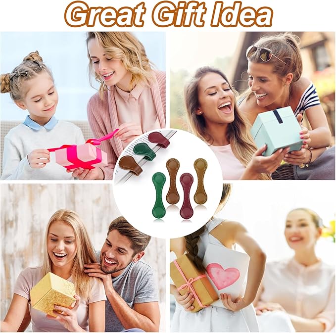 4PCS Magnetic Bookmarks, Leather Magnetic Bookmarks for Women, Double-Sided Magnetic Book Mark Clip Gift for Book Lover Readers Men Women Teachers Students, Book Accessories