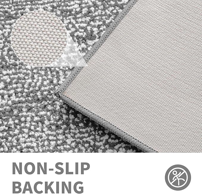 CozeCube Bath mats for Bathroom Non Slip, Fluffy Shaggy Bath Rugs for Bathroom Washable, Extra Soft and Absorbent Microfiber Bath Rugs for Shower Sink, Kitchen Sink, Light Grey, 16" x 24"