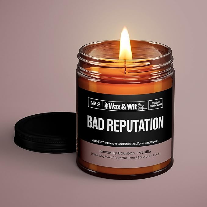 Wax & Wit Funny Soy Candle Gift for Women - Humorous, Aromatherapy Soy Wax Candle, Ideal for Housewarming, Coworker, Birthday – Kentucky Bourbon Vanilla - 9oz