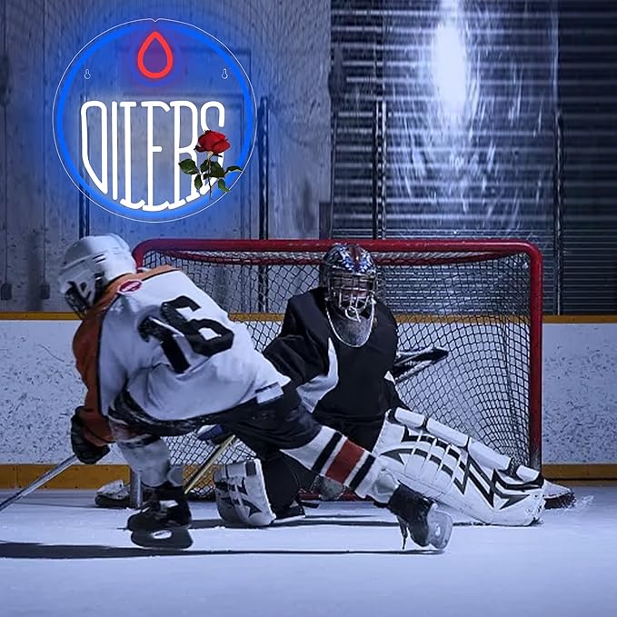 Ice Hockey Neon Sign Wall Decor Sports Neon Sign for Man Cave Hockey Player LED Light for Garage Decor Dormitory Bar Club Shop Wall Great Birthday Gift for Sports Fans(ZKXD161)