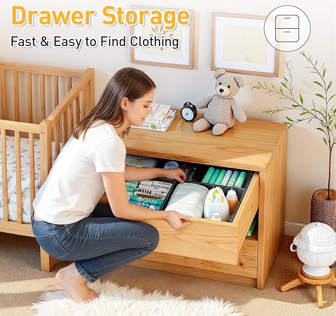 Drawer Organizer Clothes, 8 Pack Underwear Organizer, Foldable Closet Organizers and Storage drawer dividers for clothes, dresses and Socks