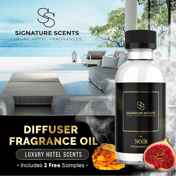 Luxury Hotel Diffuser Oil for Hotels and Homes - Aromatherapy Oils for use with an Essential Oil Diffuser at Home - Fragrance-Scent Diffuser Oil Blend (Noir) 4.05fl oz (120ml)