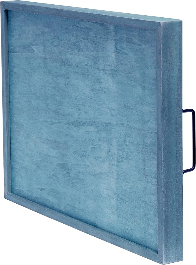 Elegant Designs Decorative Wood Serving Tray w/Handles, 15.50'' x 12'', Summertime, Blue (HG2000-BST)