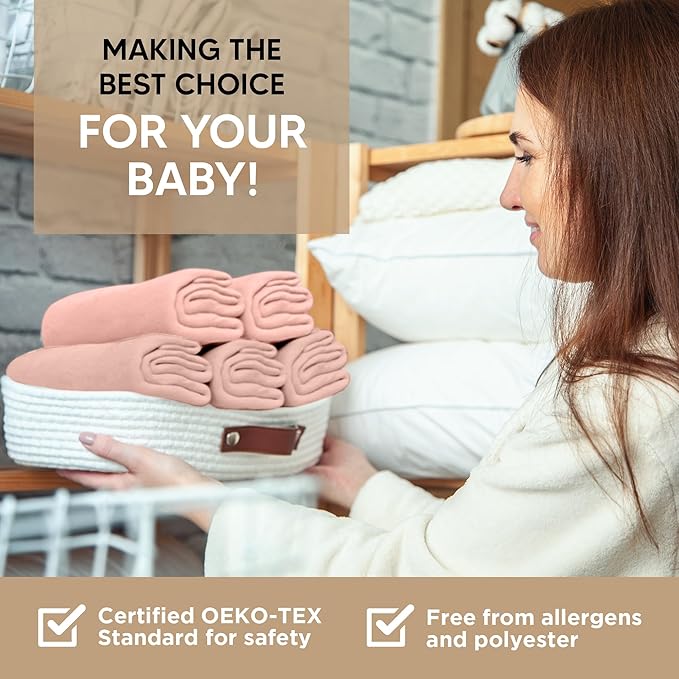 Bassinet Fitted Sheets - Compatible with Chicco LullaGo Anywhere, Baby Bjorn Cradle | 100% Organic Jersey Cotton -Light Pink + Dark Pink | 29x14 (2 Pack)