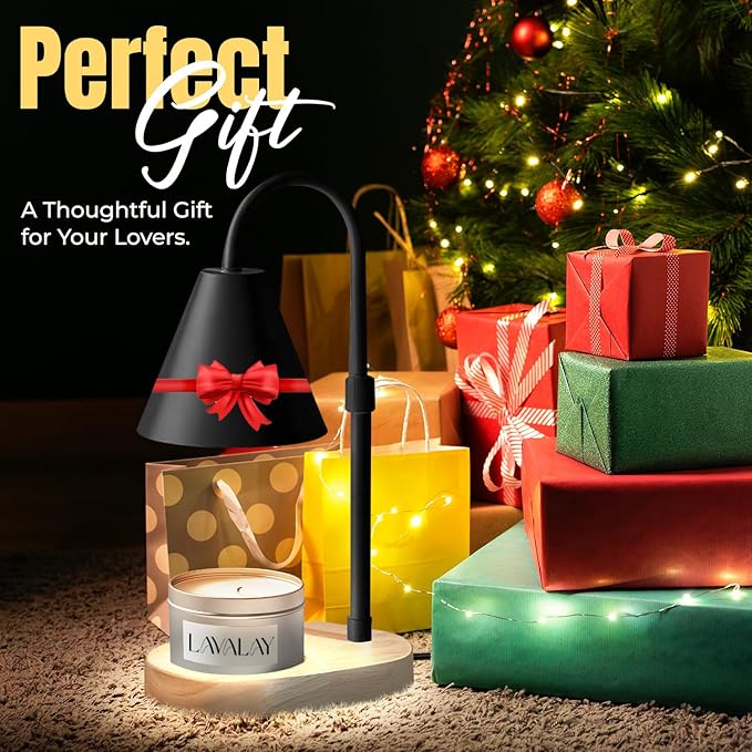 Mother’s Day Candle Warmer Lamp – App-Controlled Dimmable Warmer Light with Timer & Adjustable Height – Modern Flameless Candle Melter lamp with Wood Base for Jar Candles– Gift for Mom & Women