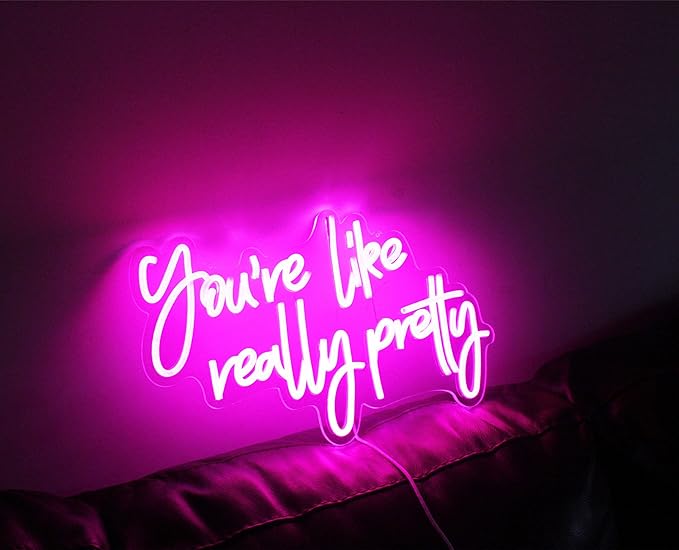 You Are Like Really Pretty Neon Sign Pink Room Decor LED Neon Signs Wall Decor For Bedroom Bachelorette Party Teen Girls Room With Dimmable Switch USB Power(16.9 * 10.6inches)
