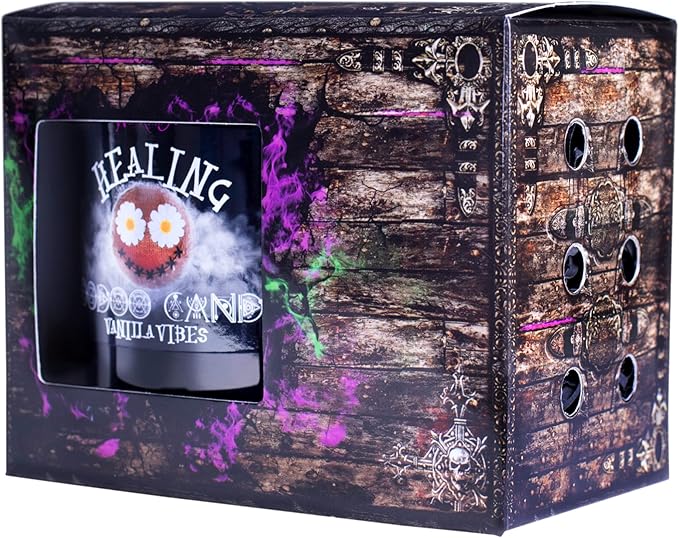 Naturally Wicked Voodoo Healing Candle Set - Inc. Voodoo Doll, Crystal, Wood Wick, Vanilla Vibes Scent & Gift Box
