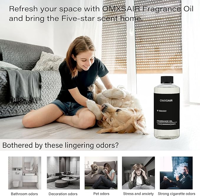Hotel Diffuser Oil & Home Luxury Scents - W Magic Diffuser Oil 500ml - Inspired by W Hotel Citrus Bergamot,Jasmine - Aromatherapy Scent Diffuser Oil- Fragrance Essential Oils Blend for Diffuser
