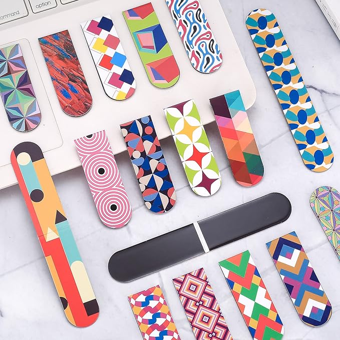 36 Pcs Magnetic Bookmarks for Women Men, Cute Magnet Bookmark Clips, Magnetic Book Marks for Reading, Colorful Paper Page Book Markers Bulk for Office Teacher Library