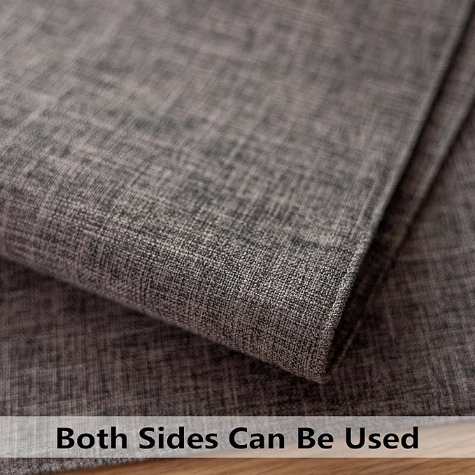 Demetex Placemats Table Mats Set of 6 Heat Resistant Washable Cloth Place Mats for Dining Table Holiday, Dark Grey