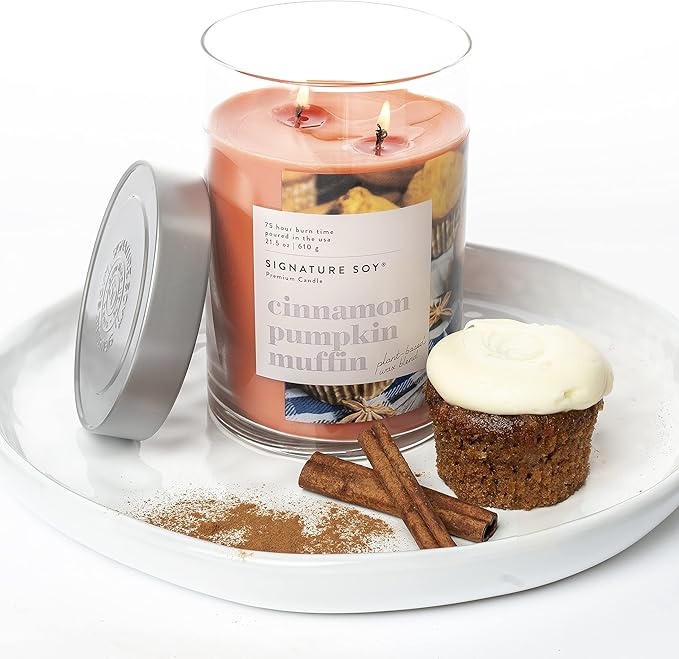 Lidded Cinnamon Pumpkin Muffin Scented Candle