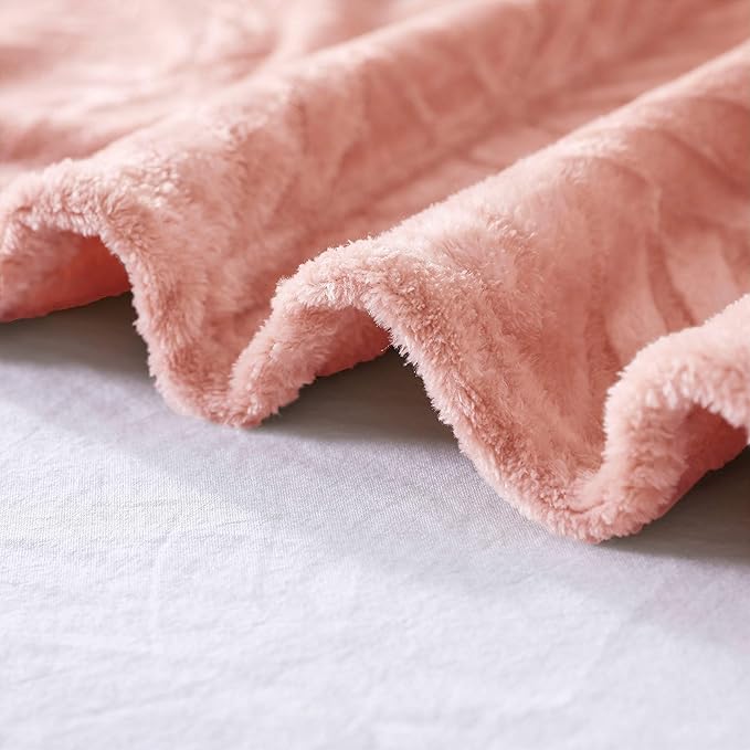 Whale Flotilla Flannel Fleece Throw Blanket for Couch, Soft Fluffy Velvet Sofa Blanket with Decorative Vintage Pattern for All Season, Warm and Lightweight, 50x60 Inch, Pink