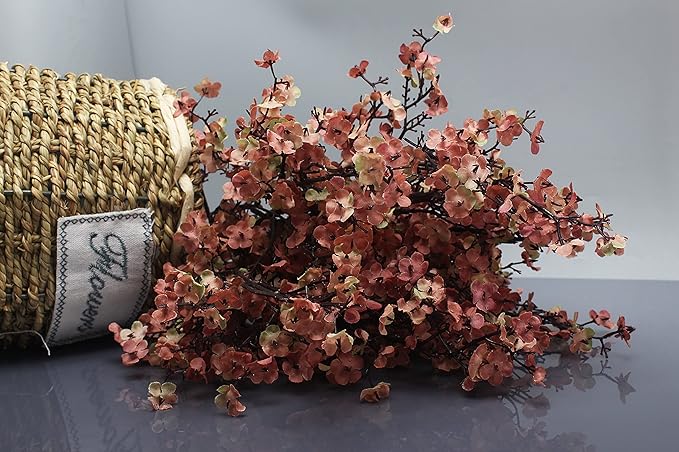 Babys Breath Silk Artificial Flowers Bulk 20pcs for Fall Decor Fake flower bouquet Bulk for Home Kitchen Indoor Bouquet Floral Arrangement Table Centerpieces Party Decor(Beige Brown 20pcs)