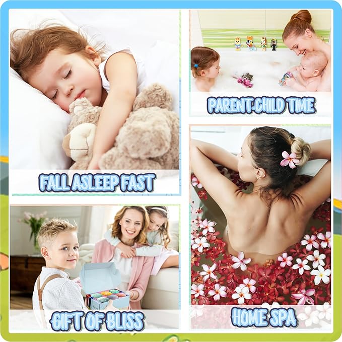 Bath Slime Kids Soap Bath Toy, Blue Heelers Bath Bombs for Kids, Bath Bombs with Surprise Inside, Slime Kit Kids Bath Bombs Rich in Natural Essential Oils for Dry Skin Moisturize, Gifts Card for Kids