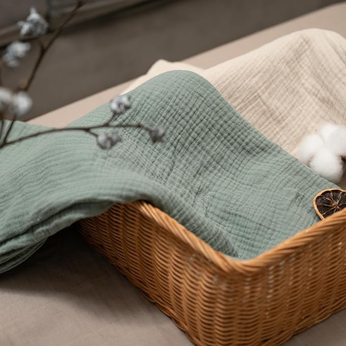 GLLQUEN BABY Muslin Swaddle Blankets for Boys and Girls, 4-Pack Baby Blankets for Girl Boy, Newborn Receiving Blanket, Baby Swaddle Blanket Unisex, Baby Essentials, Registry & Gift