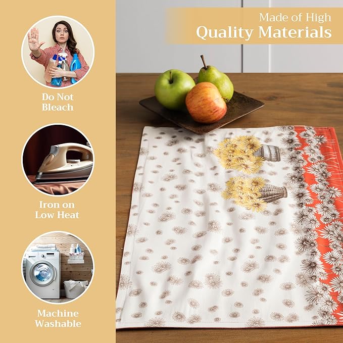 Maison d' Hermine Placemats Set of 4 100% Cotton Washable Cloth Place Mats, Reusable Table Mats for Kitchen Dining Decoration, Party, Wedding, Restaurant (Bagatelle, 13" x 19")