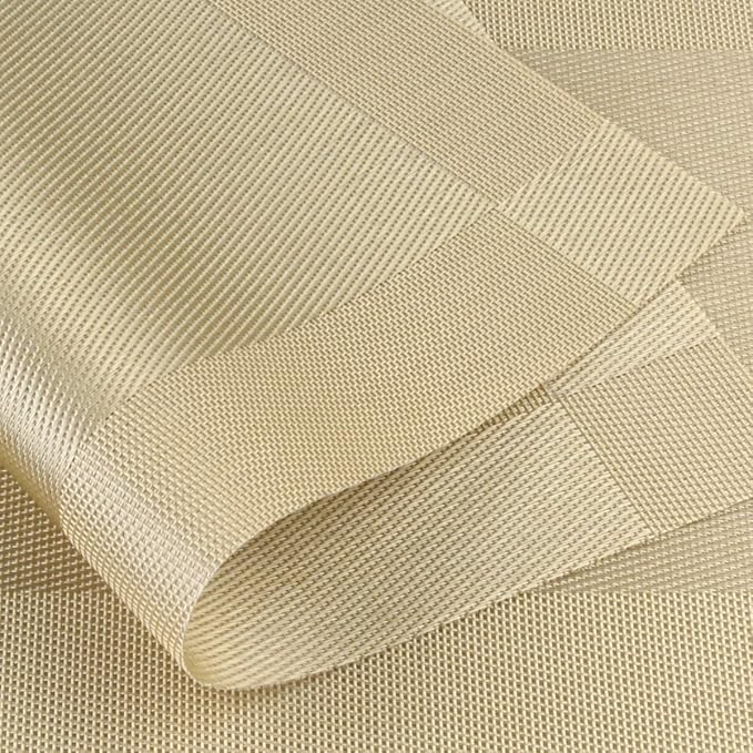 DACHUI Placemats Set of 6, Stylish Woven Place Mats for Dining Table, Washable & Durable PVC Table Mats (Gold)