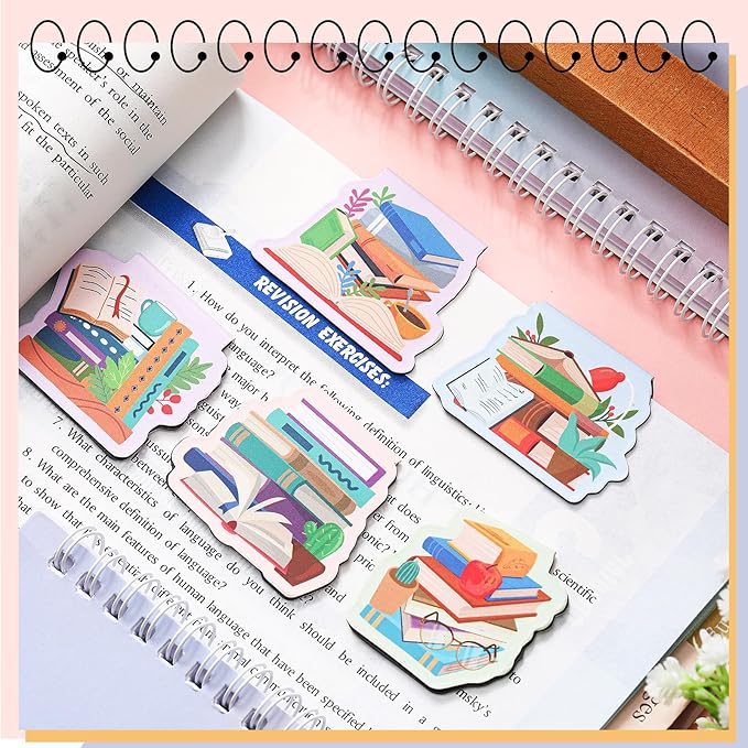 30 Pcs Bookish Magnetic Bookmarks Book Lover Gifts Cute Page Markers for Librarian Bookish Book Club Lover Gifts Markers Accessories