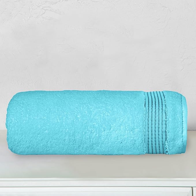 Elegant Comfort Premium Turkish Cotton 1 Piece Jumbo Bath Towel - 35 x 70 inch, Luxurious Hotel Spa Quality 100% Turkish Cotton Large Bath Towel - Highly Absorbent - Soft Bathroom Towel, Aqua