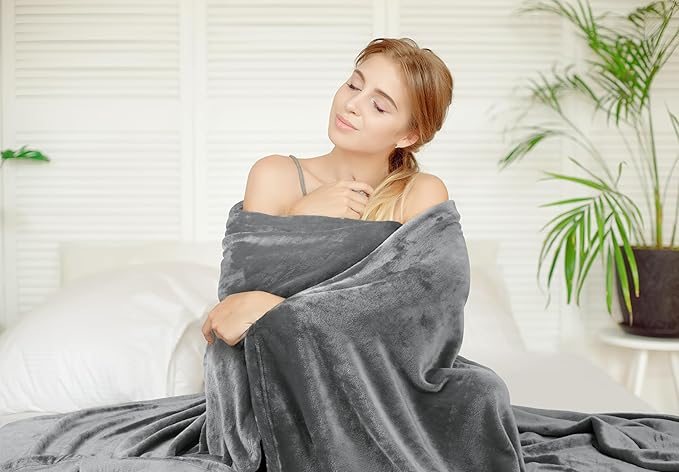Utopia Bedding Grey 300GSM Fleece Blanket (King Size - 90x102 Inch) Luxury Soft Bed Blanket (Bulk Pack of 9)