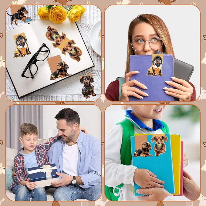 Dachshund Magnetic Bookmark Gifts - 8 Pcs Sausage Pet Dogs Magnetic Bookmarks Dog Book Mark Magnets Page Marker Clip Gift for Dachshund Lovers Students Teacher School Reading Book Marks