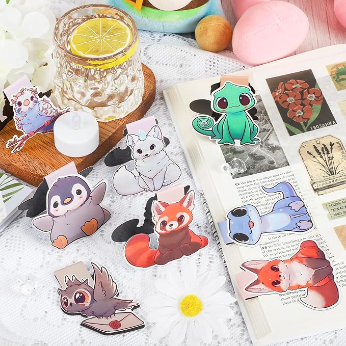 Cute Magnetic Bookmarks, Animals Book Page Markers, Book Marks for Kids Book Lovers Students Teachers Reading